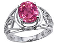 Tommaso Design Oval 10x8 mm Created Pink Sapphire Ring