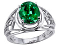 Tommaso Design™ Oval 10x8 mm Simulated Emerald Ring