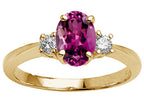 Tommaso Design Oval 9x7mm Genuine Rhodolite Engagement Ring