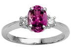 Tommaso Design Oval 9x7mm Genuine Rhodolite Engagement Ring