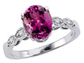 Tommaso Design Oval 8x6mm Genuine Rhodolite Ring
