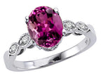Tommaso Design Oval 8x6mm Genuine Rhodolite Ring