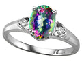 Tommaso Design Oval 8x6mm Mystic Rainbow Topaz Ring