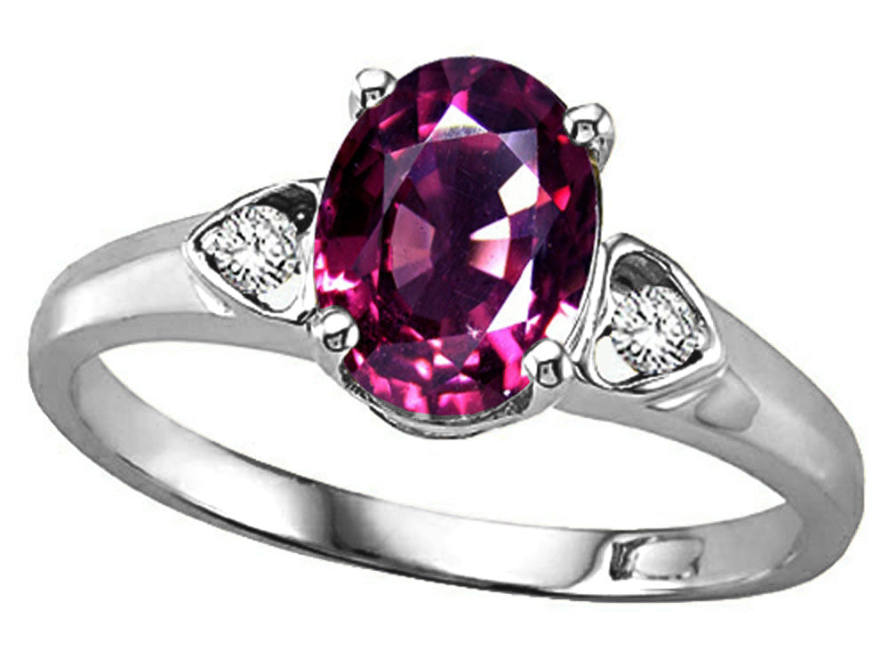 Tommaso Design Oval 8x6mm Genuine Rhodolite Ring