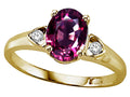 Tommaso Design Oval 8x6mm Genuine Rhodolite Ring