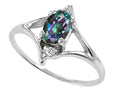 Tommaso Design Oval 6x4 mm Mystic Rainbow Topaz Ring