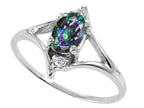 Tommaso Design Oval 6x4 mm Mystic Rainbow Topaz Ring