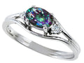 Tommaso Design Oval 6x4 mm Mystic Rainbow Topaz Ring