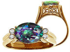 Tommaso Design Oval 10x8 mm Mystic Rainbow Topaz Ring