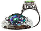 Tommaso Design Oval 10x8 mm Mystic Rainbow Topaz Ring