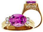 Tommaso Design Oval 10x8 mm Created Pink Sapphire Ring