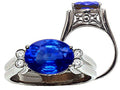 Tommaso Design Oval 10x8 mm Created Blue Sapphire Ring