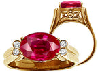 Tommaso Design Oval Created Ruby Ring