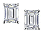 Star K™ Emerald Cut 8x6mm Genuine White Topaz Earrings Studs