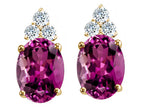 Tommaso Design™ Oval 8x6mm Genuine Rhodolite Earrings