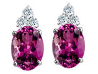 Tommaso Design™ Oval 8x6mm Genuine Rhodolite Earrings