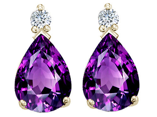 Tommaso Design™ Genuine 8x6mm Amethyst Earrings