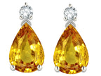 Tommaso Design™ Pear Shape 8x6mm Genuine Citrine Earrings
