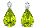 Tommaso Design™ Pear Shape 8x6mm Genuine Peridot Earrings