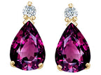 Tommaso Design™ Pear Shape 8x6mm Genuine Rhodolite Earrings