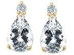 Tommaso Design™ Pear Shape 8x6mm Genuine White Topaz Earrings