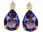 Tommaso Design™ Pear Shape 8x6mm Simulated Alexandrite Earrings