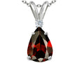 Tommaso Design™ Pear Shape 8x6 mm Genuine Garnet Pendant Necklace