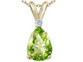 Tommaso Design™ Pear Shape 9x7mm Genuine Peridot Pendant Necklace