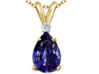 Tommaso Design™ Pear Shape 8x6 mm Genuine Iolite Pendant Necklace