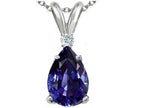 Tommaso Design™ Pear Shape 8x6 mm Genuine Iolite Pendant Necklace