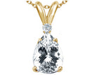 Tommaso Design™ Pear Shape 8x6 mm Genuine White Topaz Pendant Necklace