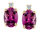 Tommaso Design™ Oval 8x6mm Genuine Rhodolite Earrings