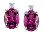 Tommaso Design™ Oval 8x6mm Genuine Rhodolite Earrings