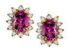 Tommaso Design™ Oval 8x6 mm Genuine Rhodolite Earrings