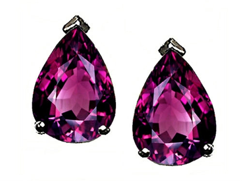 Tommaso Design™ Pear Shape 8x6mm Genuine Rhodolite Earrings