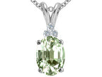 Tommaso Design™ Oval 10x8mm Green Amethyst Earrings Studs