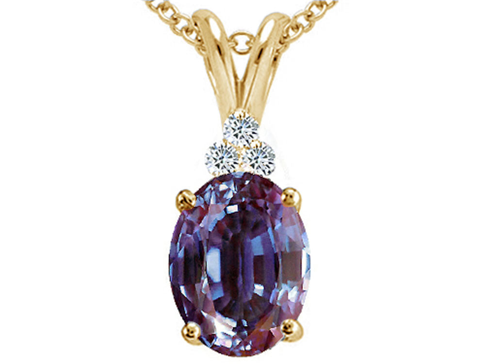 Tommaso Design™ Oval 10x8mm Simulated Alexandrite Pendant