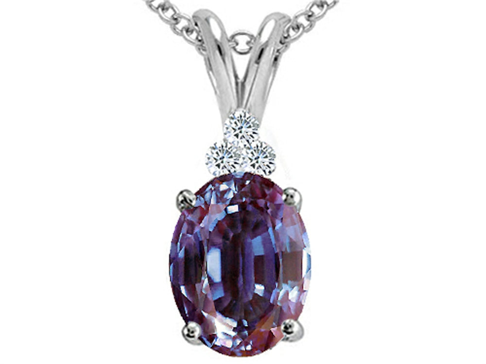 Tommaso Design™ Oval 10x8mm Simulated Alexandrite Pendant