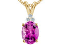 Tommaso Design™ Oval 10x8 mm Created Pink Sapphire Pendant Necklace
