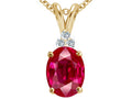Tommaso Design™ Oval 10x8mm Created Ruby Pendant Necklace