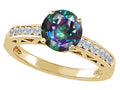 Tommaso Design Round 7mm Mystic Rainbow Topaz Solitaire Engagement Ring