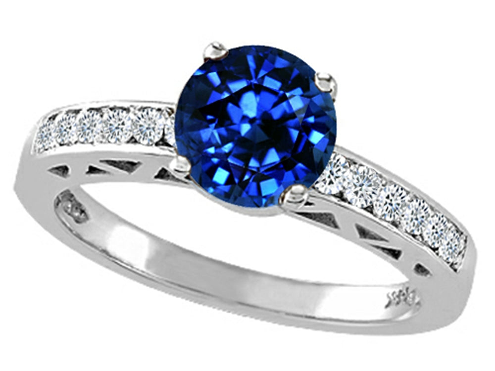 Tommaso Design Created Blue Sapphire Solitaire Engagement Ring