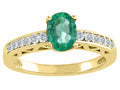 Tommaso Design Genuine Emerald Solitaire Engagement Ring