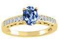 Tommaso Design Oval 7x5mm Genuine Tanzanite Solitaire Engagement Ring