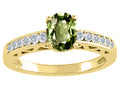 Tommaso Design Oval 7x5mm Genuine Green Sapphire Solitaire Engagement Ring