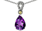 Genuine 11x8mm Amethyst Pendant Necklace