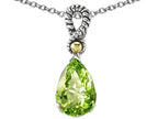 Genuine 11x8mm Peridot Pendant Necklace