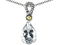 Genuine 11x8mm White Topaz Pendant Necklace