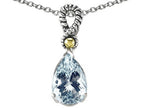 11x8mm Genuine Aquamarine Pendant Necklace
