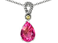 11x8mm Simulated Pink Topaz Pendant Necklace